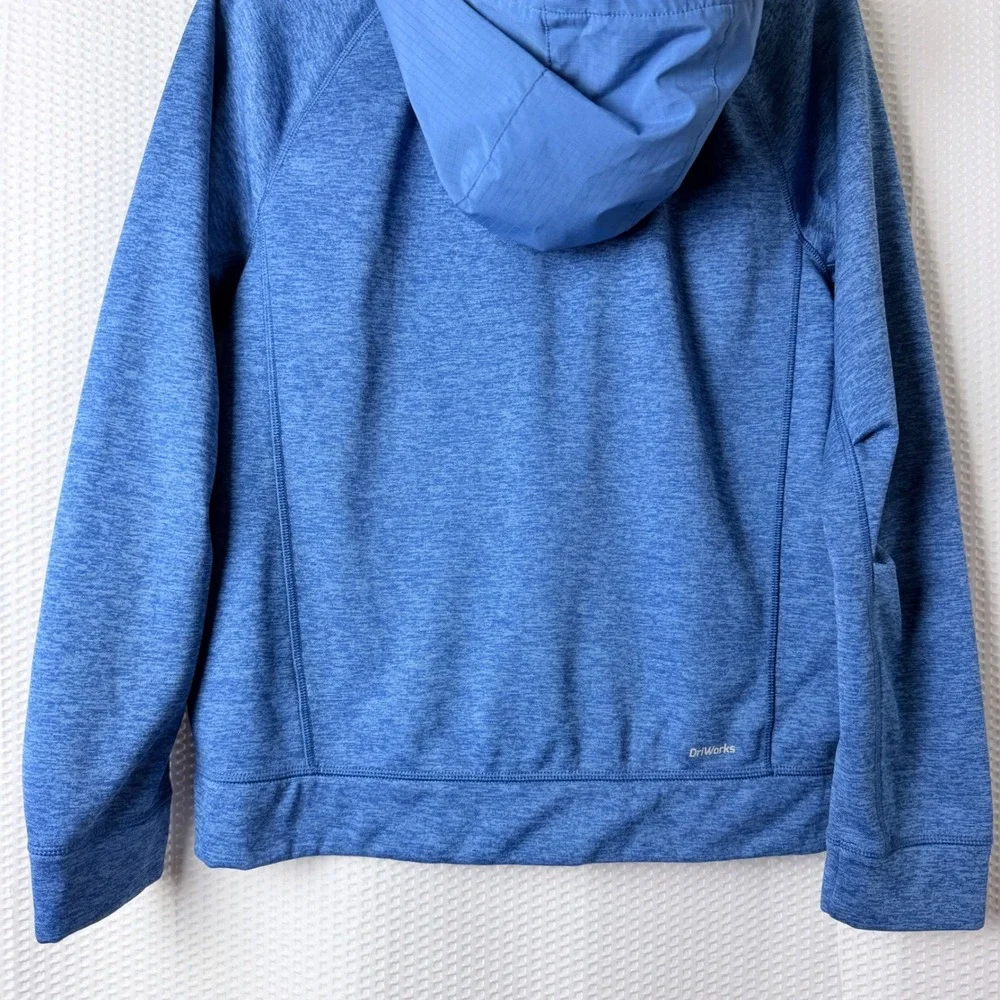 Athletic Works Full Zip Hoodie Boys Medium Blue Heathered DriWorks Fleece Jacket